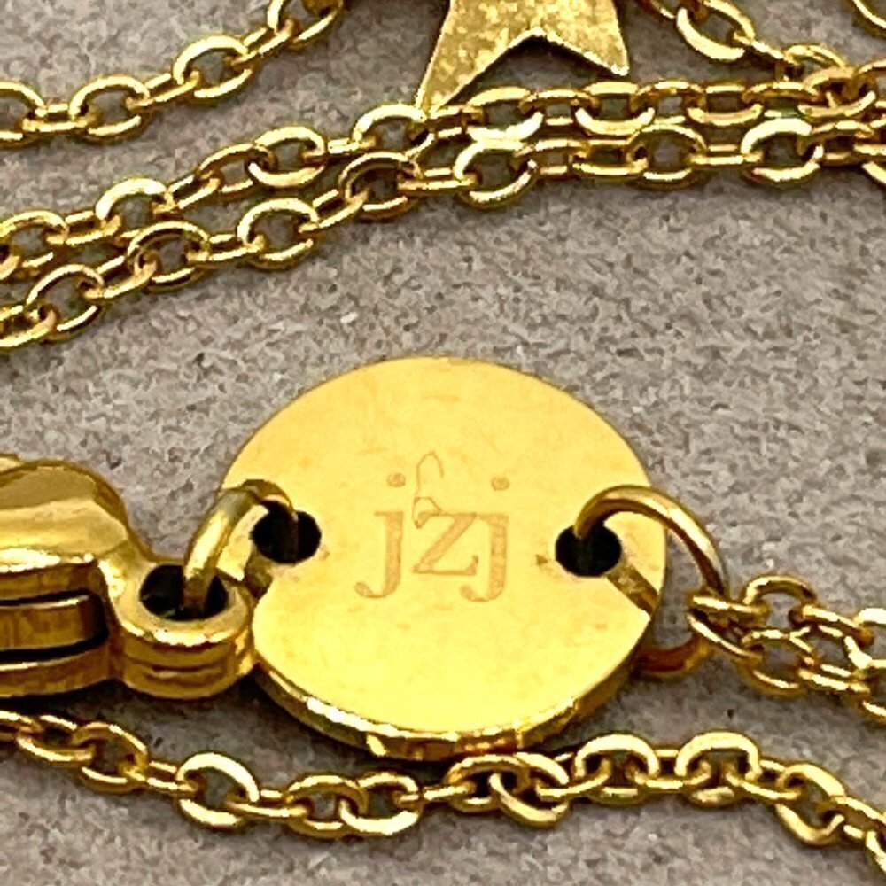 Jennifer Zeuner JZJ Gold Plated Stars Double Strand Layered Necklace 16.5"-18.5" - Picture 4 of 4